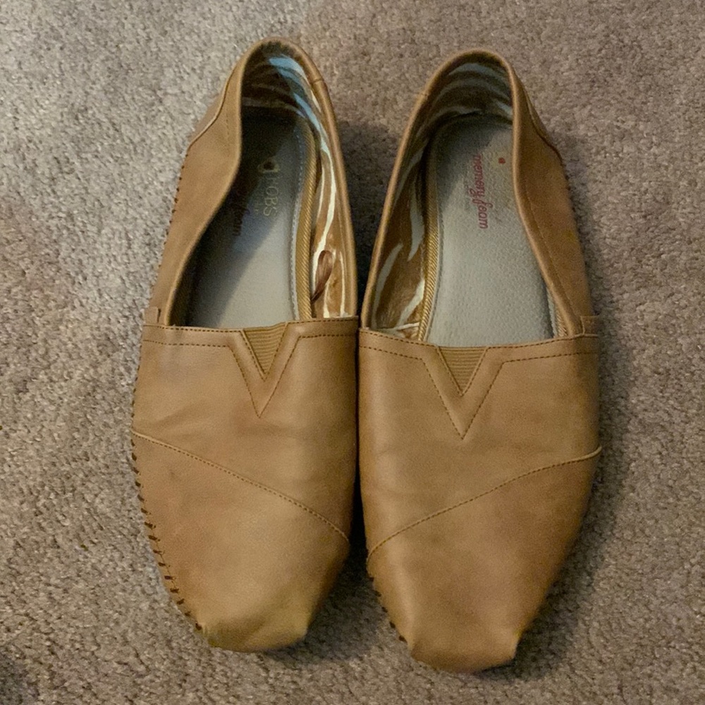 BOBS from Skechers Tan Slip-On Flats